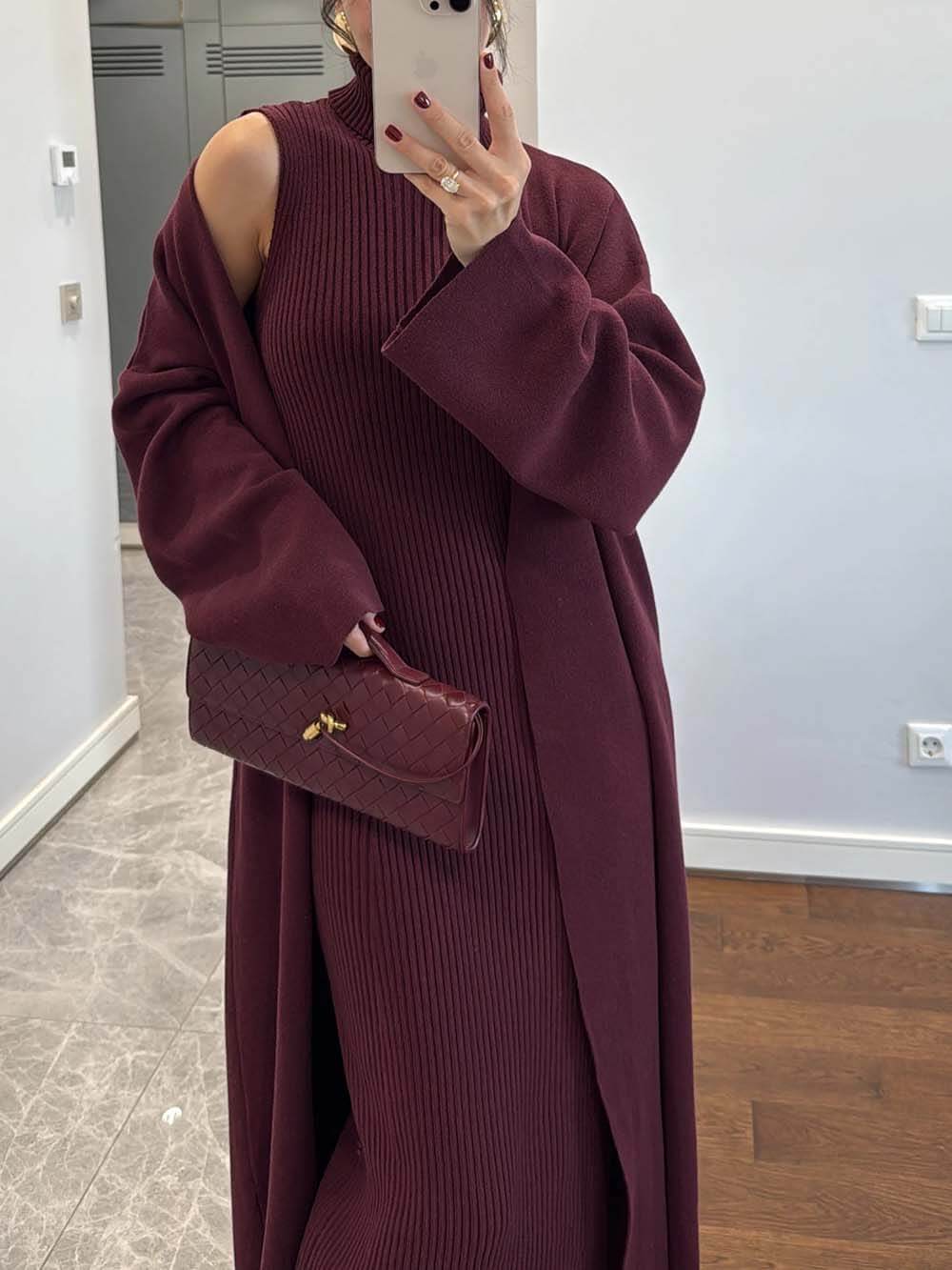 Classic Drop-Shoulder Long-Sleeve Cardigan
