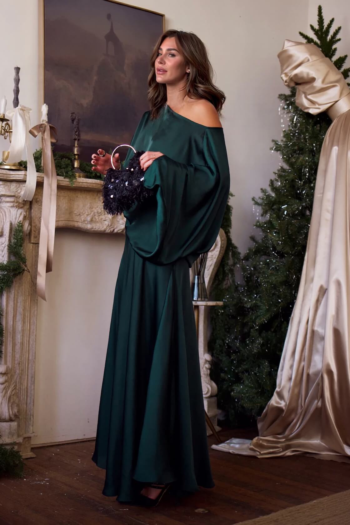 Exquisite Satin High-Waisted Maxi Skirt