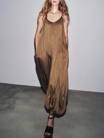 Casual Long Pleated Jumpsuit