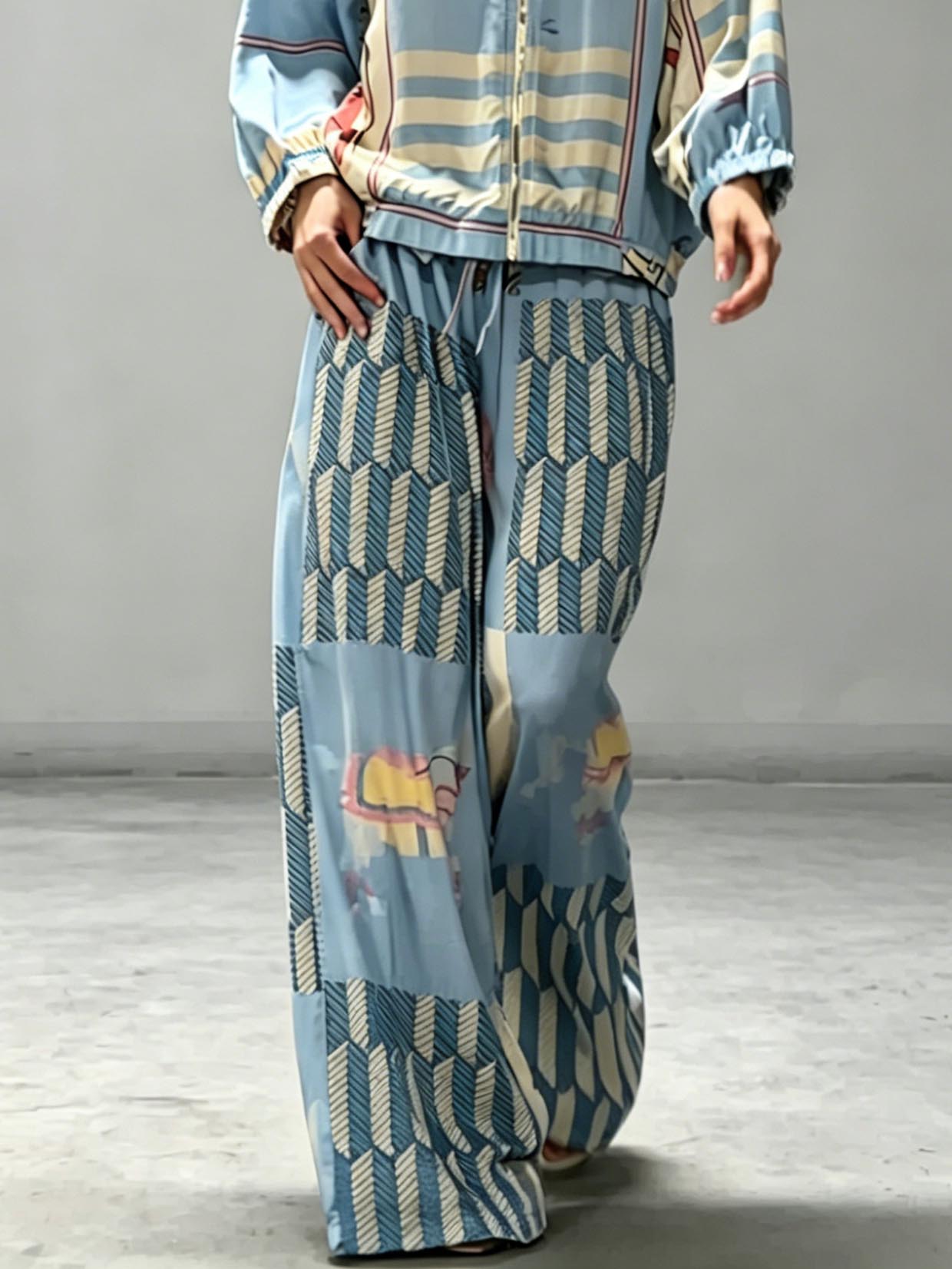 Casual Artistic Print Zip-Up Shirt