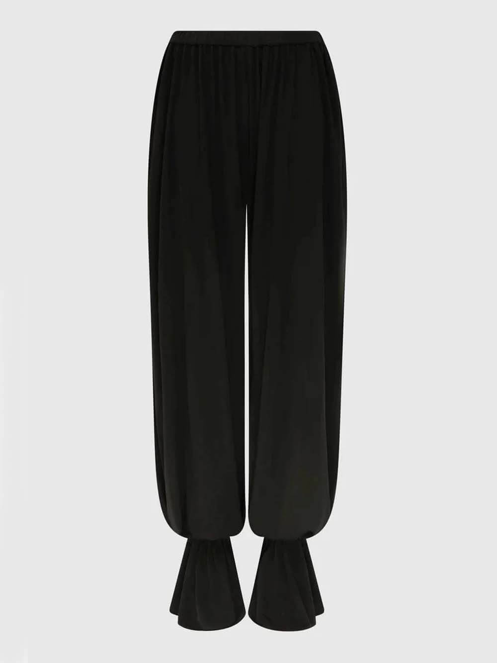 Casual Ruched Pocket Elastic Waistband Pants