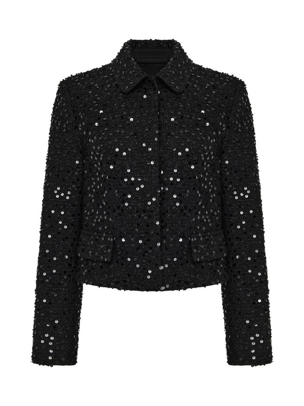 Retro Sequin Circle Cropped Jacket