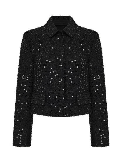 Retro Sequin Circle Cropped Jacket