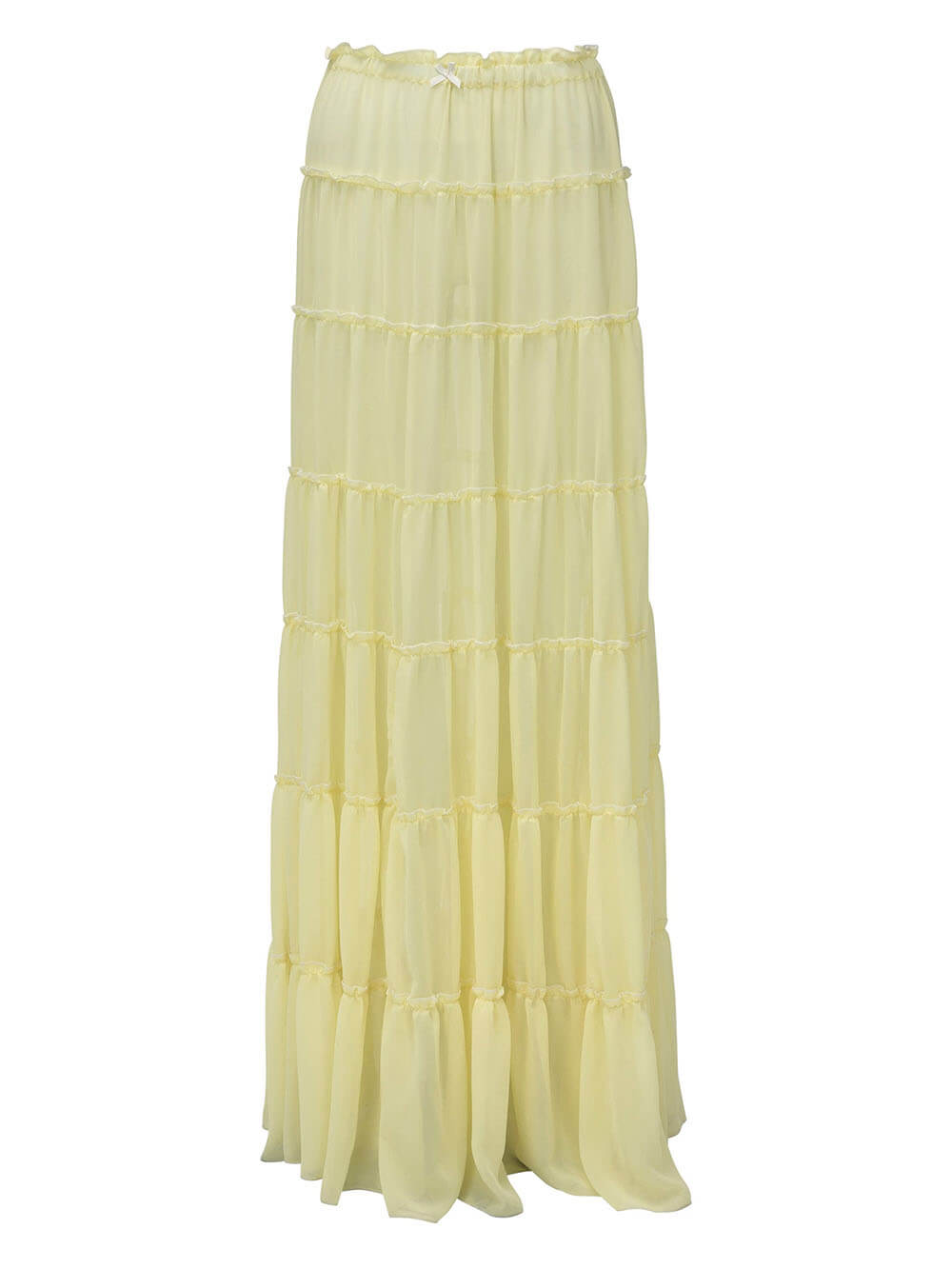 Fashion Off Shoulder Long Bell Sleeve Crop Top and Elastic Waist Layered Cover-up Maxi Skirt Set