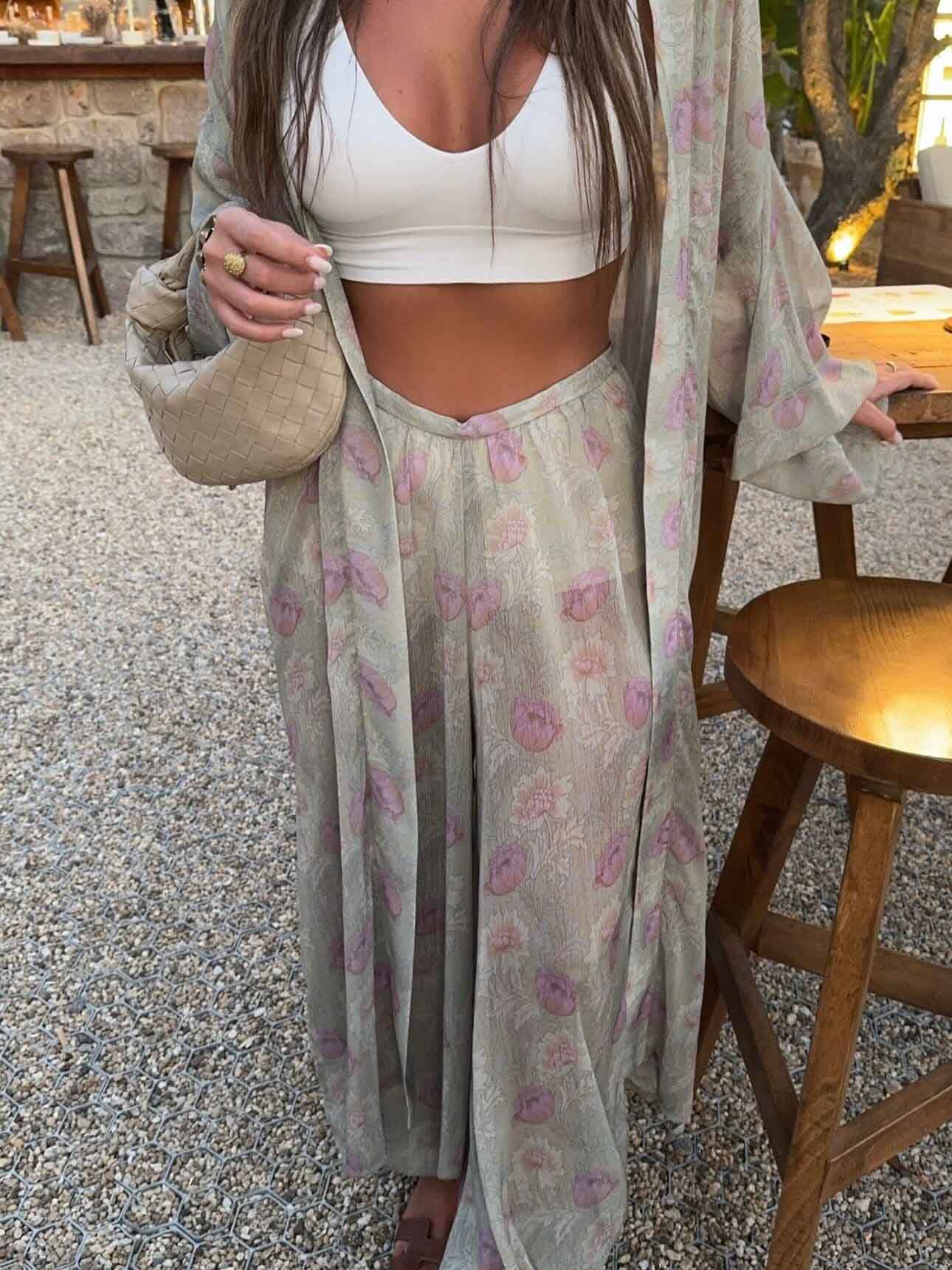 Exquisite Floral Print Chiffon Bloomers