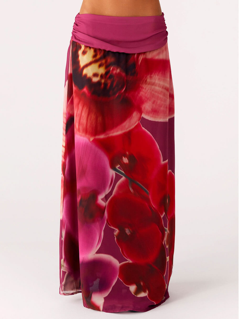 Sweet Elegant Print Low-Waist Ruched Skirt
