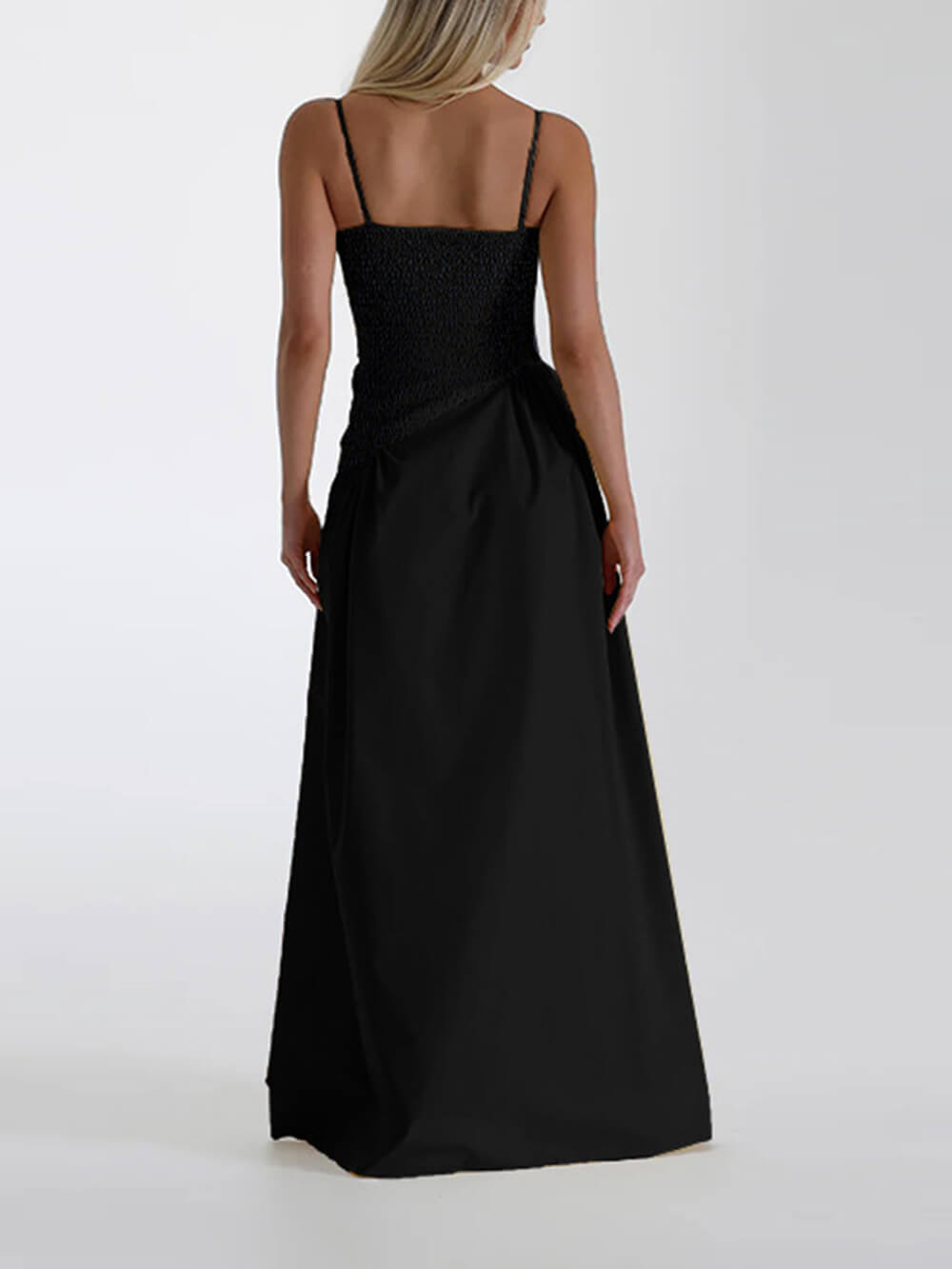 Summer A-Line Fitted Vacation Spaghetti Strap Maxi Dress