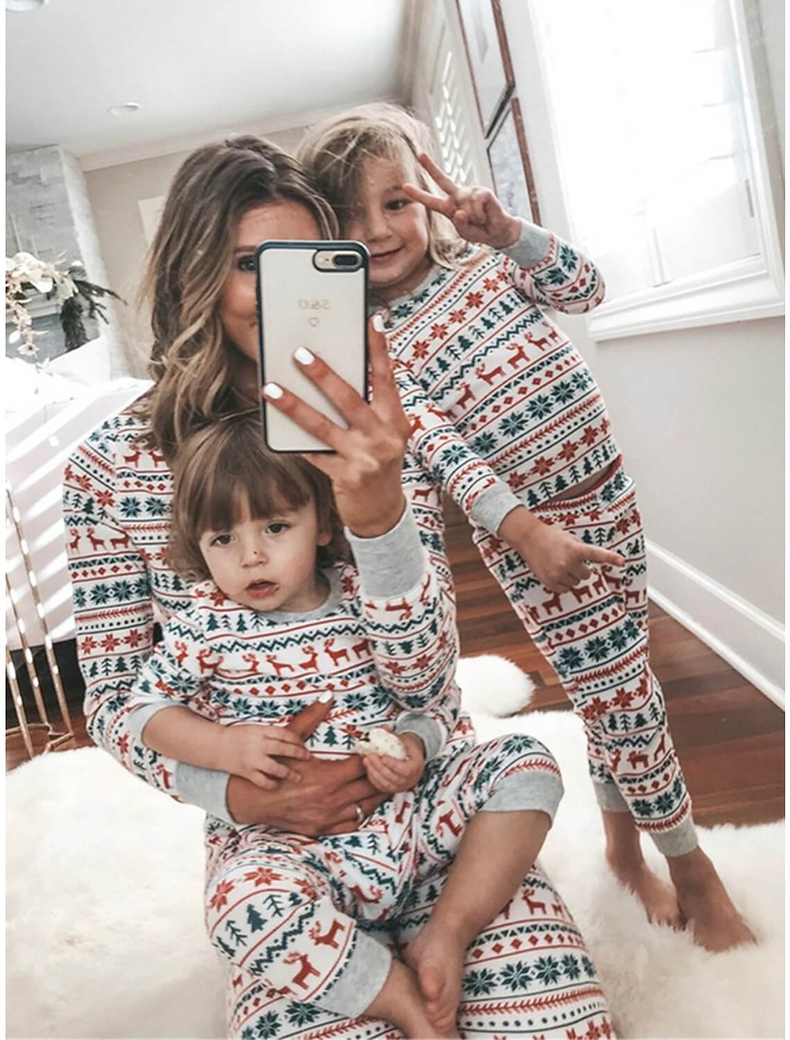 Christmas Snowflake Trees Family Pajamas Sets