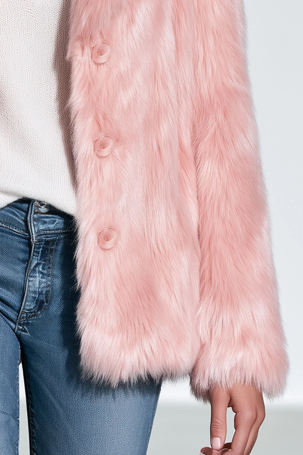 Simple And Stylish Faux Fur Coat