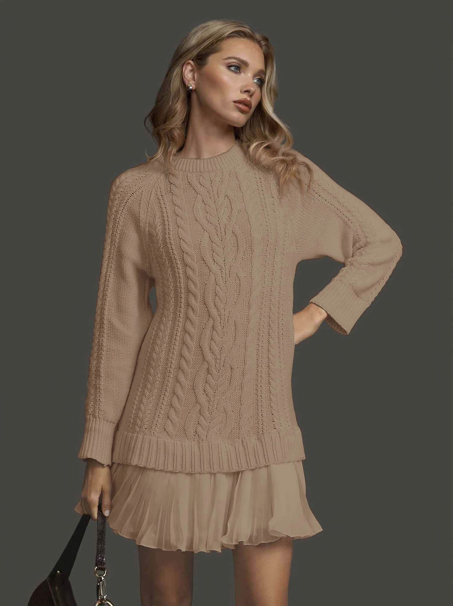 Casual Twist Sweater Mini Dress