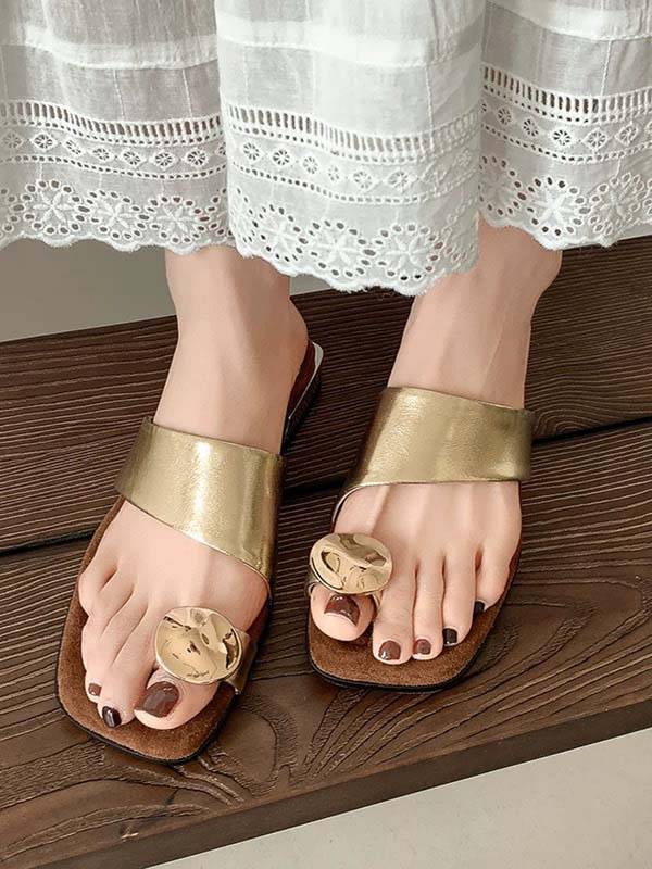 Minimalist Metal Decorative Slippers