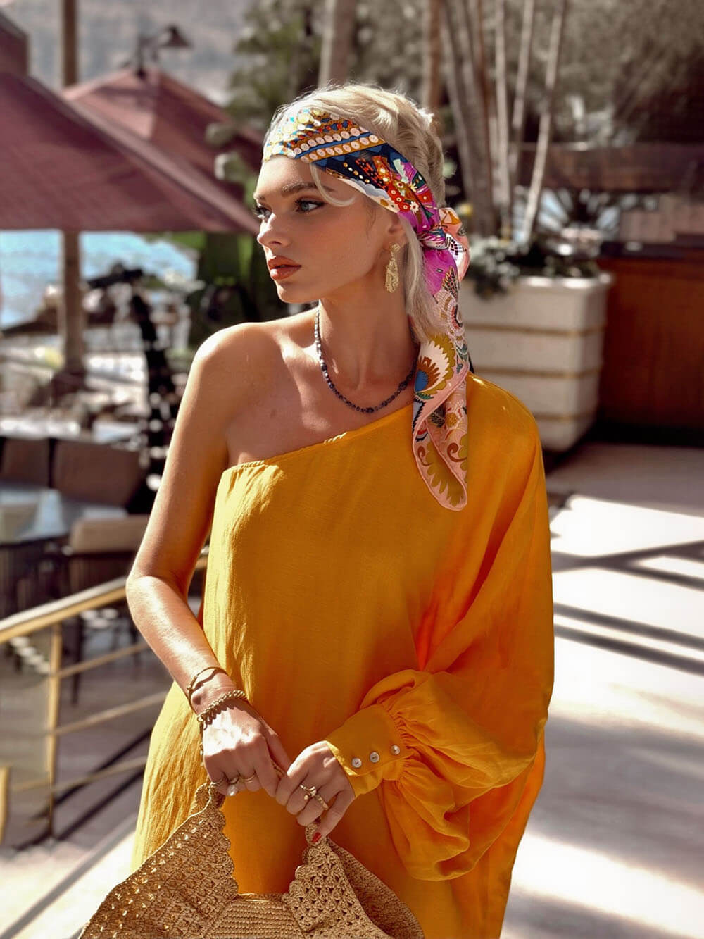 Boho One-Shoulder Slit Vacation Maxi Dress