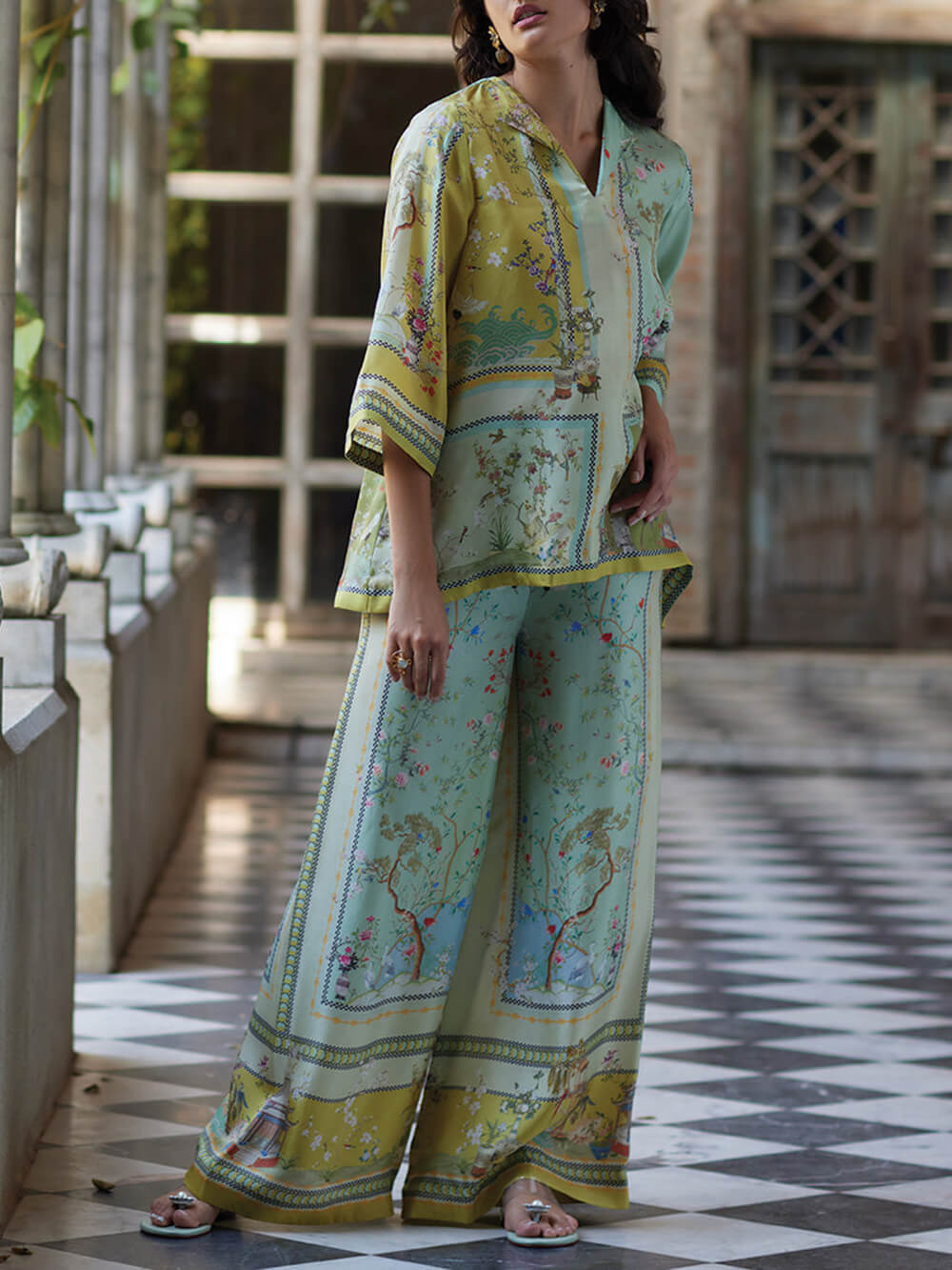 Casual Unique Digital Print Trumpet Sleeves Print Oversized Shirts