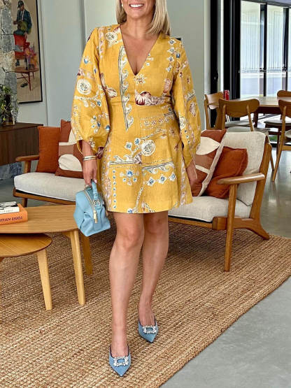 Unique Ocean World Print Resort Mini Dress