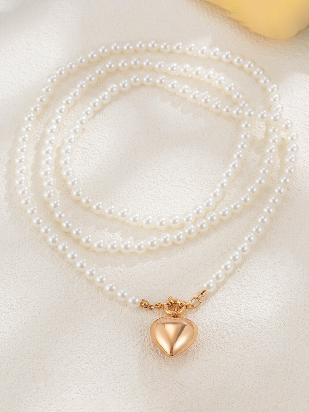 Elegant Love Pendant Imitation Pearl Multi-layer Necklace