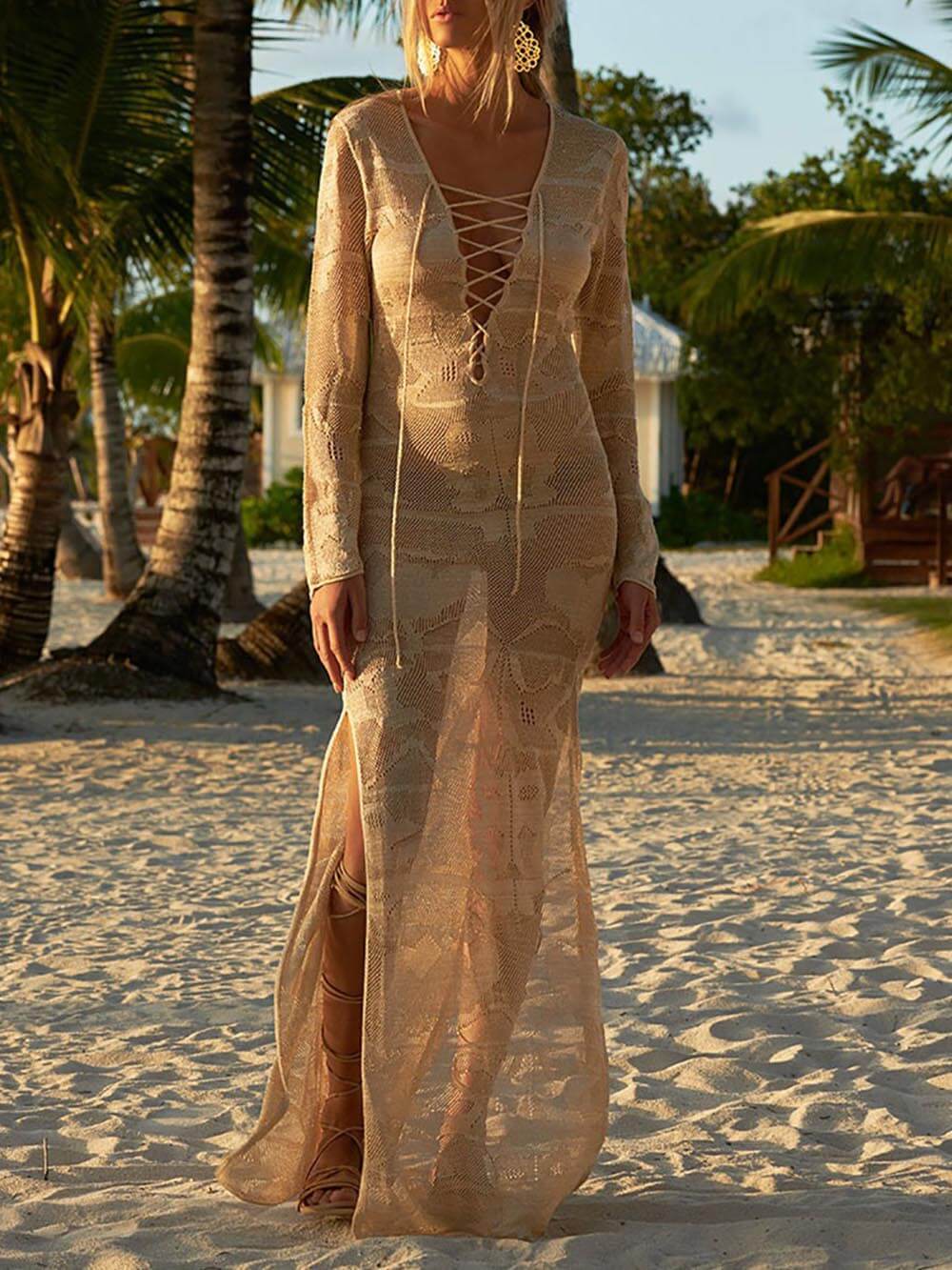 Casual Holiday Knitted Beach Cover-Up