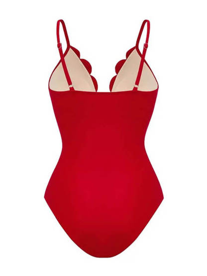 Sexy Lace Flower Hollow One-Piece Swimsuit