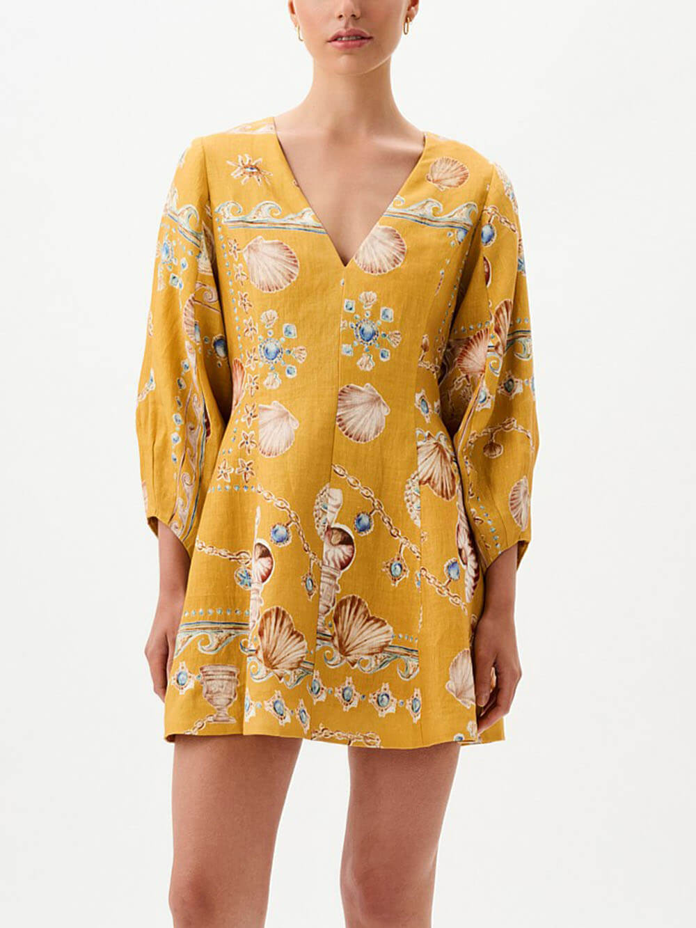 Unique Ocean World Print Resort Mini Dress