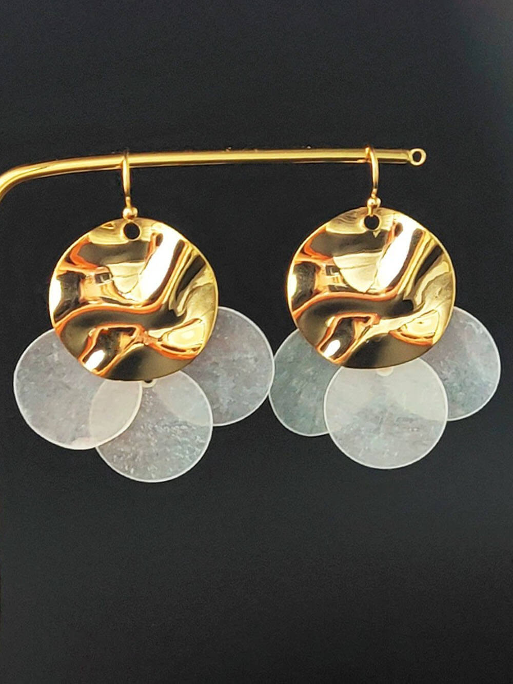 Fashionable And Cute Little Goldfish Transparent Shell Fishtail Earrings