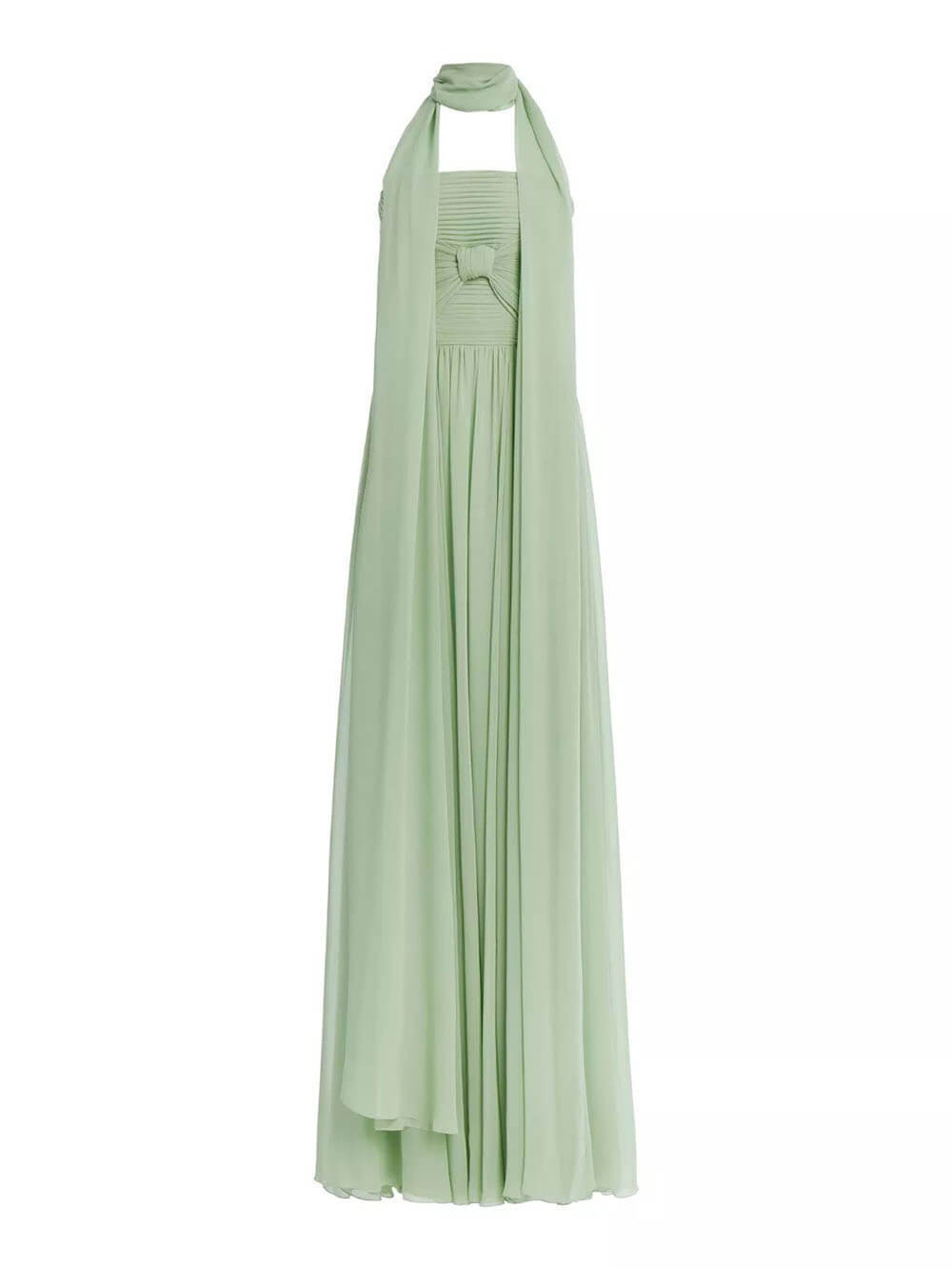 Elegant Sleeveless Pleated Long Skirt With Ribbon Strapless Dress