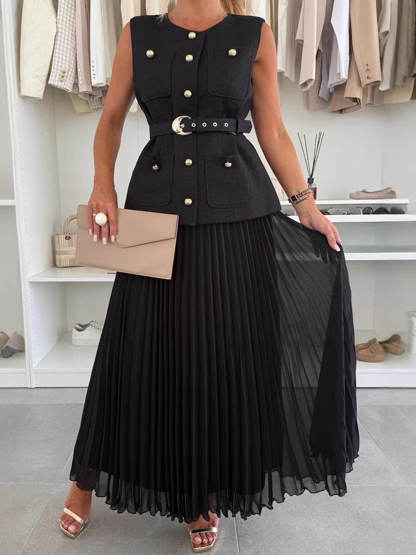 Exquisite And Beautiful Mesh Pleated Maxi Skirt