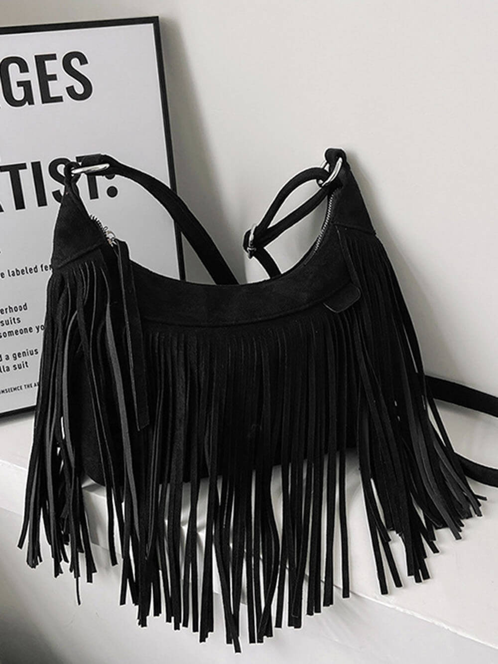 Bohemian Tassel Faux Deerskin Vintage Saddle Bag