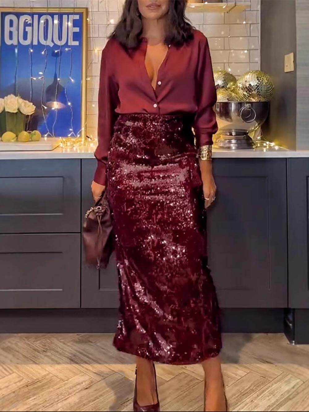 Classic Lantern Sleeve Loose Party Blouse