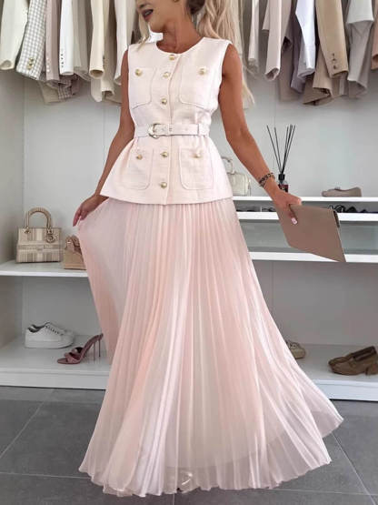 Exquisite And Beautiful Mesh Pleated Maxi Skirt