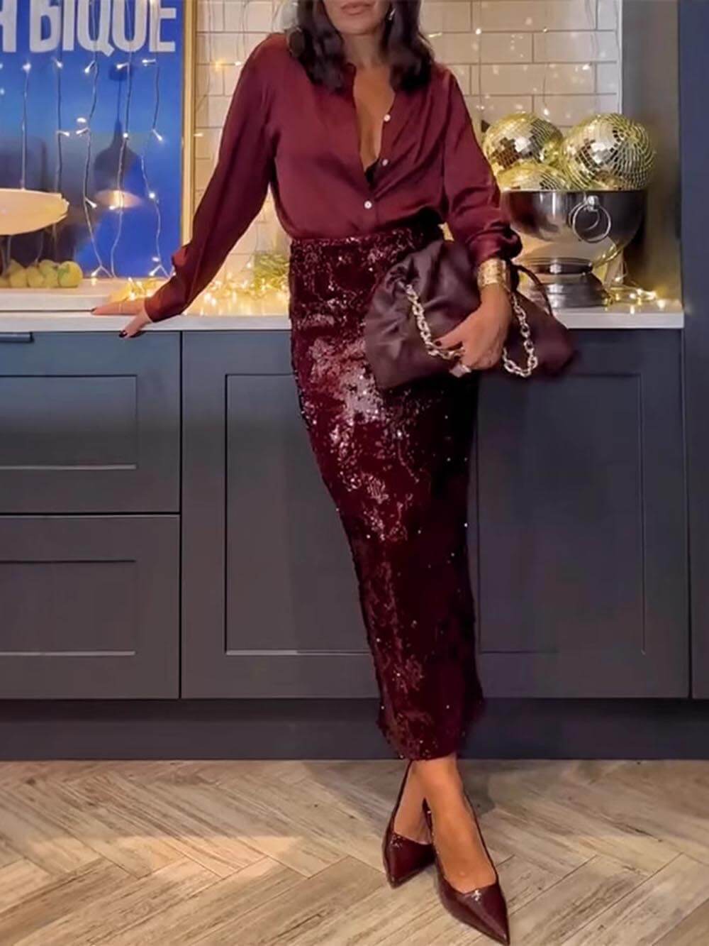 Classic Lantern Sleeve Loose Party Blouse