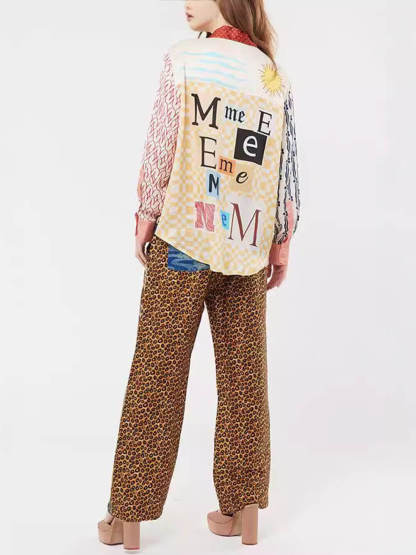 Unique Tropical Jungle Tiger Unique Print Long Sleeve Loose Shirt