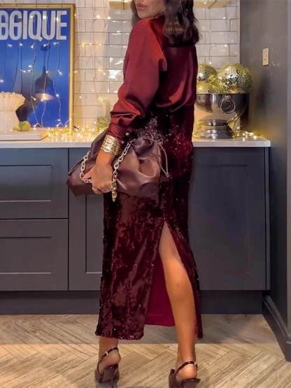 Classic Lantern Sleeve Loose Party Blouse