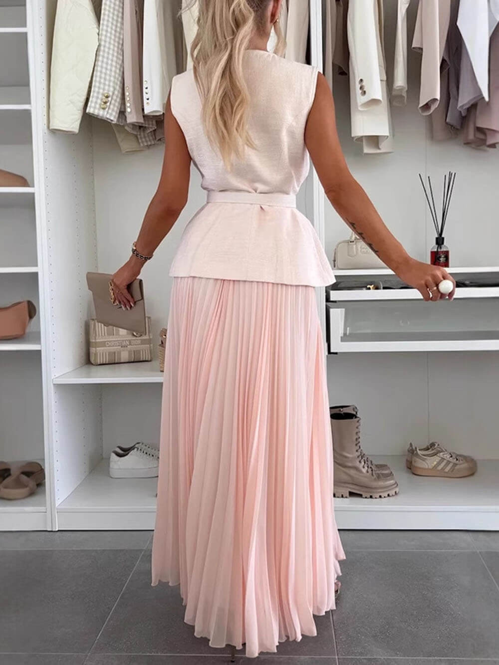 Exquisite And Beautiful Mesh Pleated Maxi Skirt