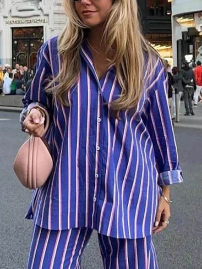 Casual Loose Striped Wide Leg Pants