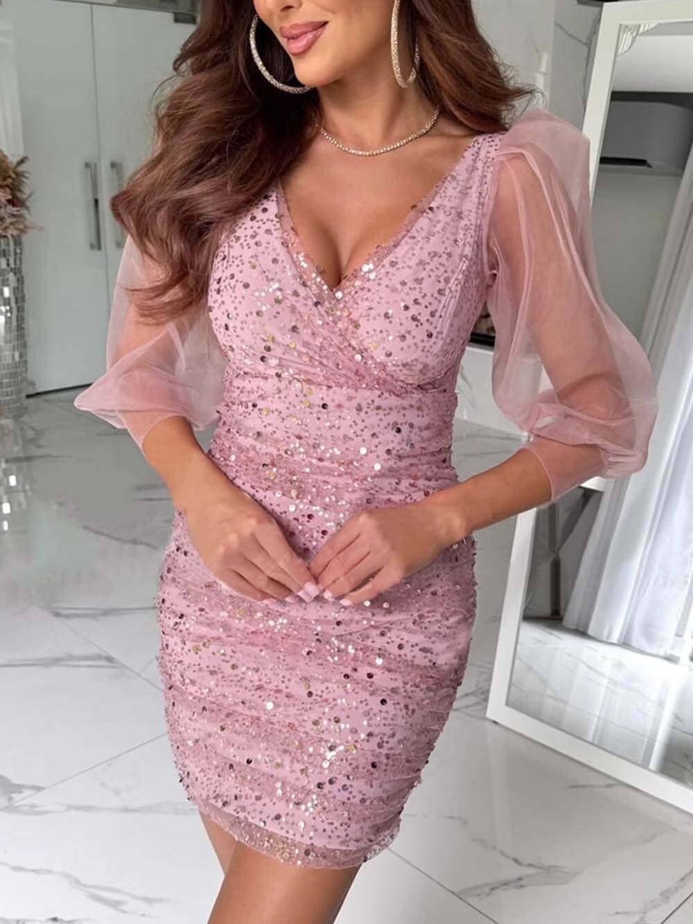 Exquisite And Sexy Sequin Casual Party Dress
