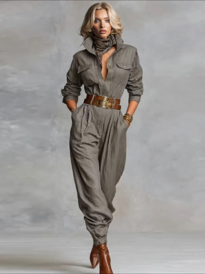 Casual Long-sleeved Jumpsuit