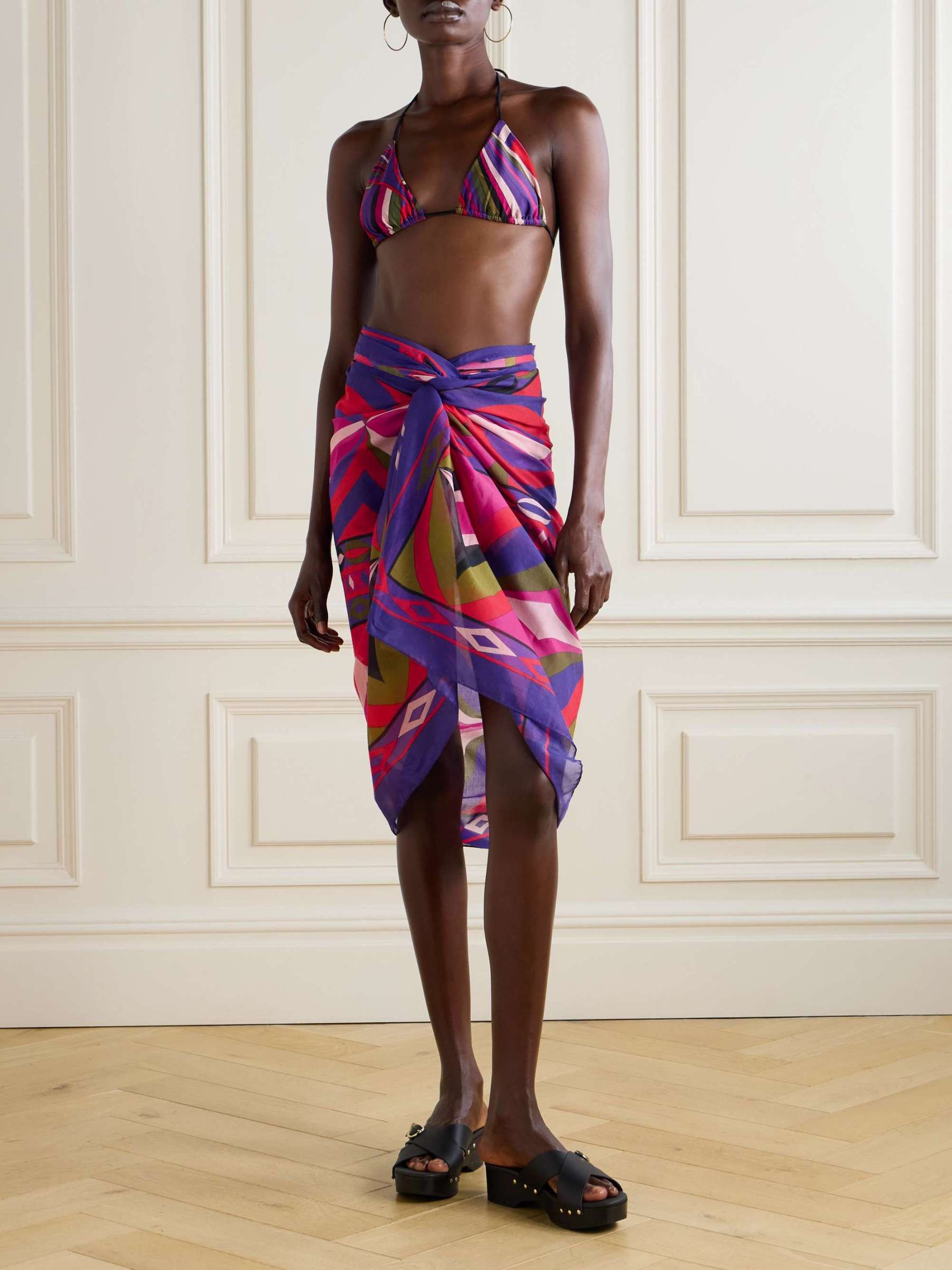 Geometric Print Triangle Bikini Set