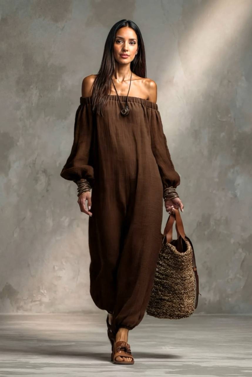Vacation-Style Off-Shoulder Jumpsuit