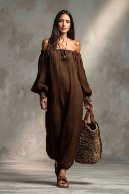 Vacation-Style Off-Shoulder Jumpsuit