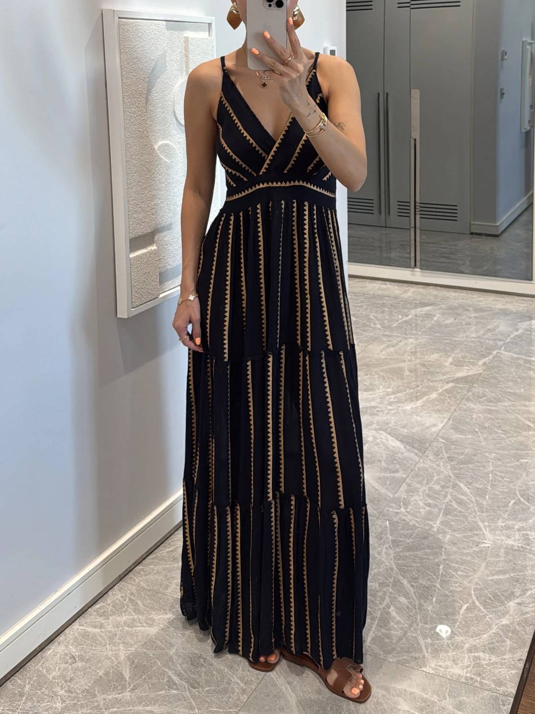 Vacation Style Stripe Print Printed Dress