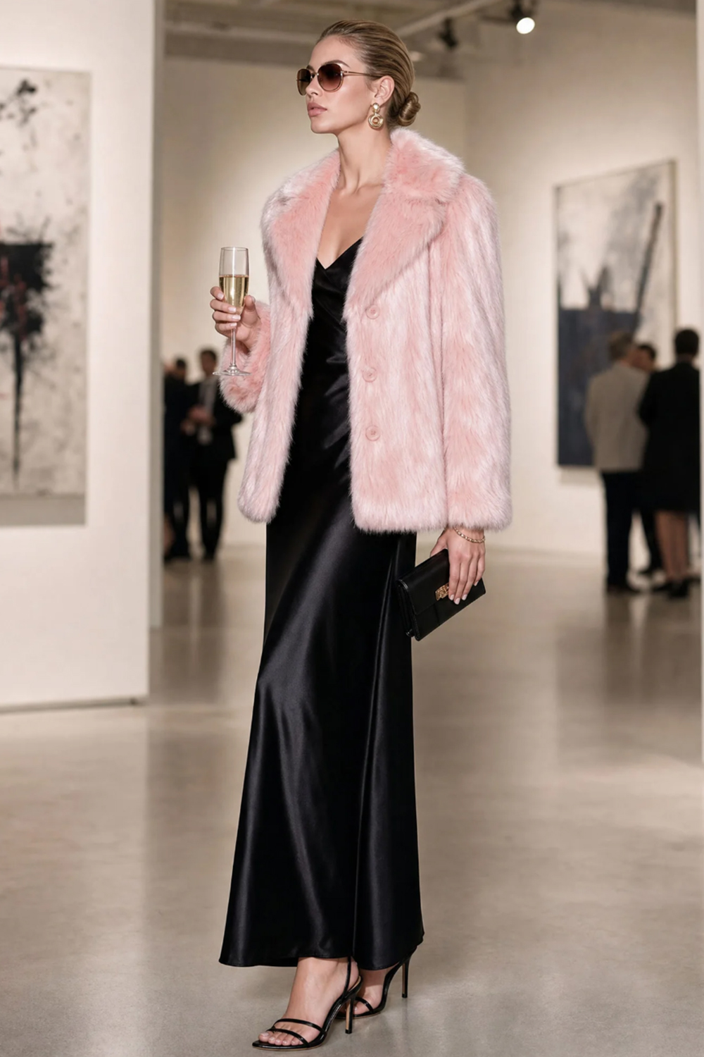 Simple And Stylish Faux Fur Coat