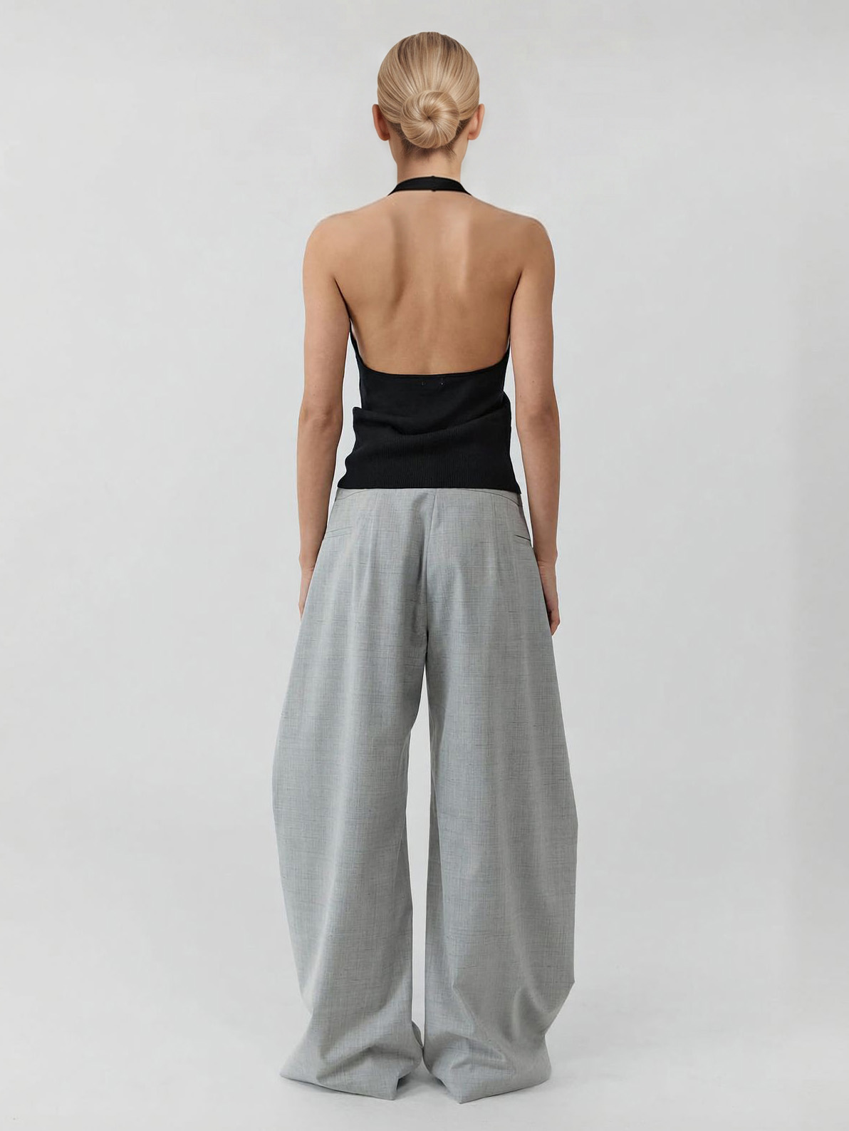 Minimalist Sleeveless Top & Asymmetrical Wide-Leg Pants Two-Piece Set