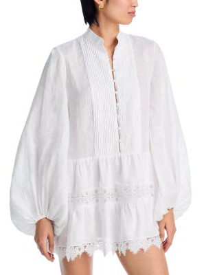 Loose Lantern Sleeve Shirt Dress