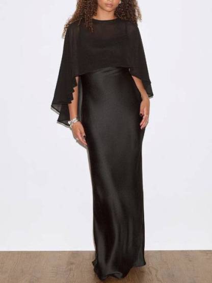 Cape Design Sling Maxi Dress