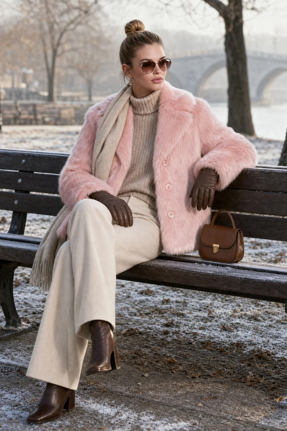 Simple And Stylish Faux Fur Coat