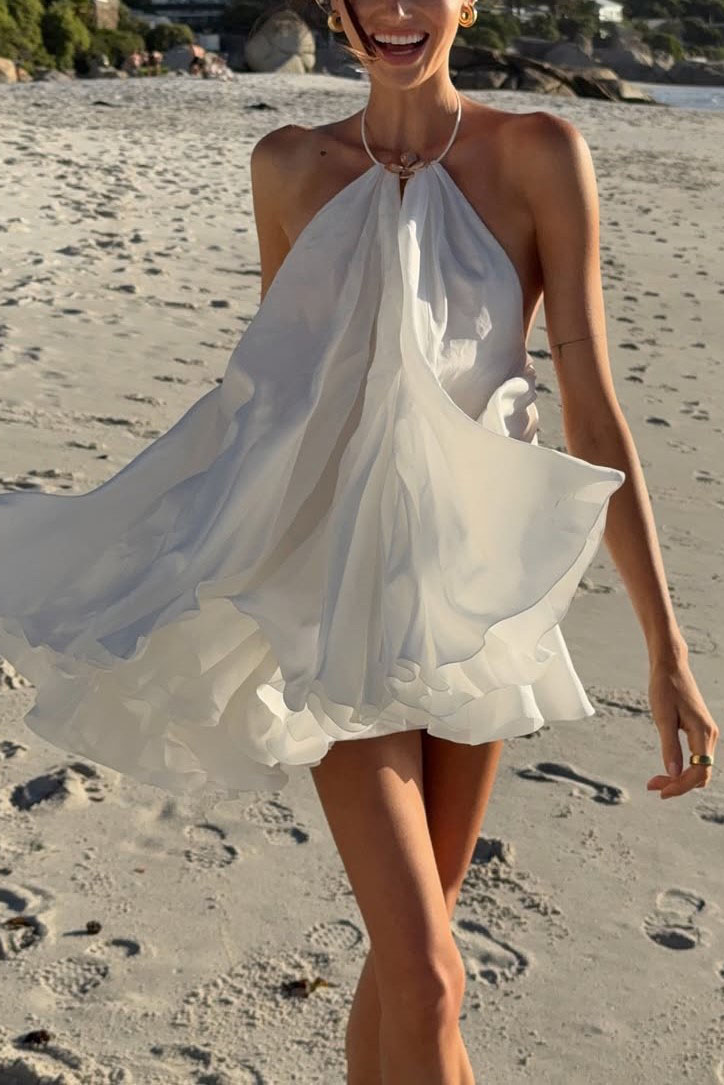 Halter-Neck Backless Mini Dress