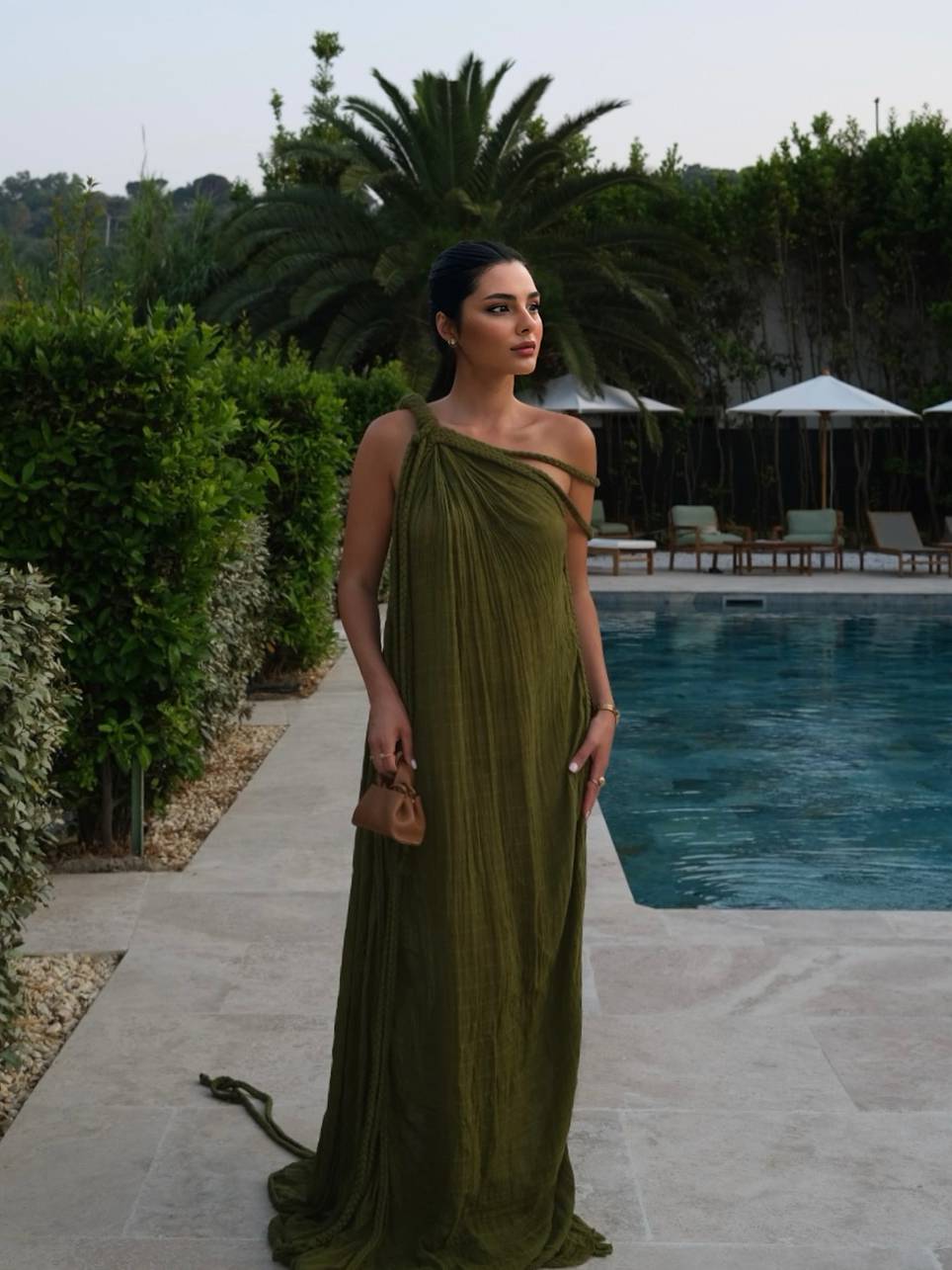 Vacation Style Off-Shoulder Braided Design Maxi Dress