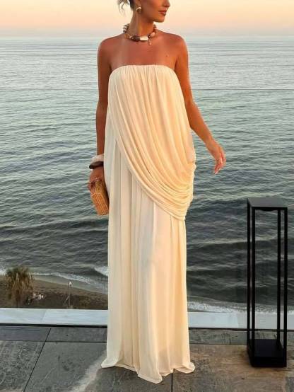 Unique Design Loose Tube Top Maxi Dress