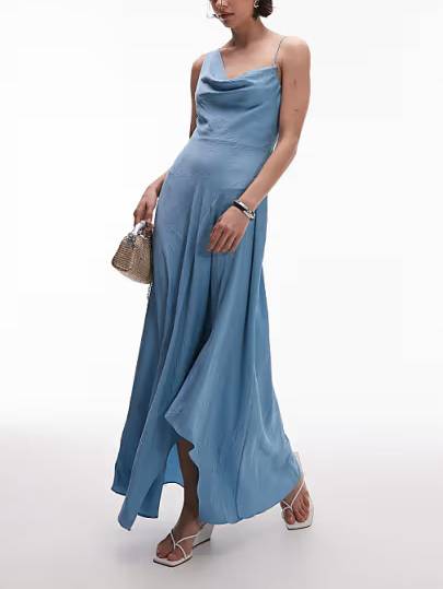 Swing Collar Irregular Hem Dress