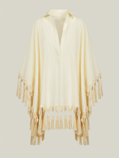Exquisite Fringe Trim Shirt & Wide-Leg Pants Two-Piece Set