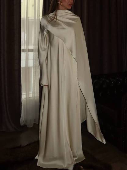 Slanted Hem Scraf Design Maxi Dress